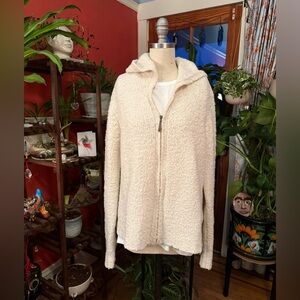Elegant Cream Hooded Teddy Jacket by Columbia